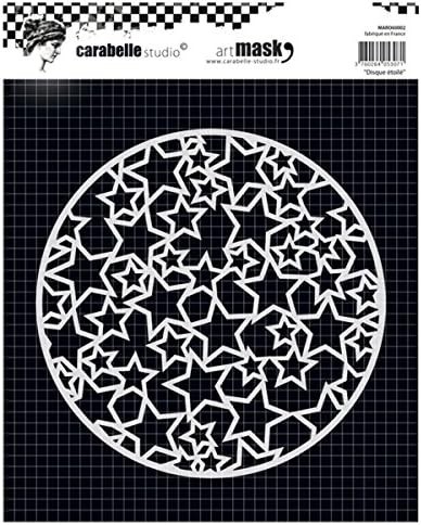 Carabelle StudioRound Art Mask Stencil, Star Disc, for Creating Patterned Backgrounds and Artwork for Craft Projects, 15,24 diametro, Transparent
