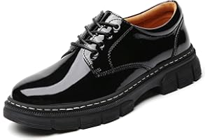 MXIKOCI Womens Oxford Shoes Platform Classic Leather Non Slip Dressy Shoes Chunky Comfortable Business Shoes for Work Casual Office