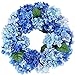 Luyue 5 Big Heads Artificial Silk Hydrangea Bouquet Fake Flowers Arrangement Home Wedding Decor (Dark Blue)