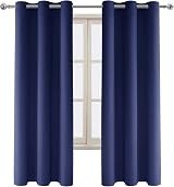 DWCN Navy Blackout Curtains 46 x 72 Inches 2 Panels Eyelet Thermal Insulated