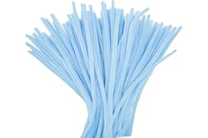 FEATUMAN 200 Pcs Pipe Cleaners, 12 Inch Long Pipe Cleaners Craft Supplies, Colorful Pipe Cleaners Pastel for Halloween Decoration, Christmas Day and Valentine’S Day DIY Art Creative Crafts (Light Blue)
