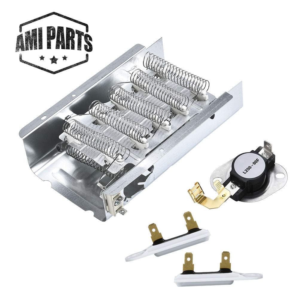 279838 Dryer Heating Element & 3977767 Thermostat & 3392519 Thermal Fuse (2PCS) Replacement Part Compatible with Kenmore Whirlpool Dryers