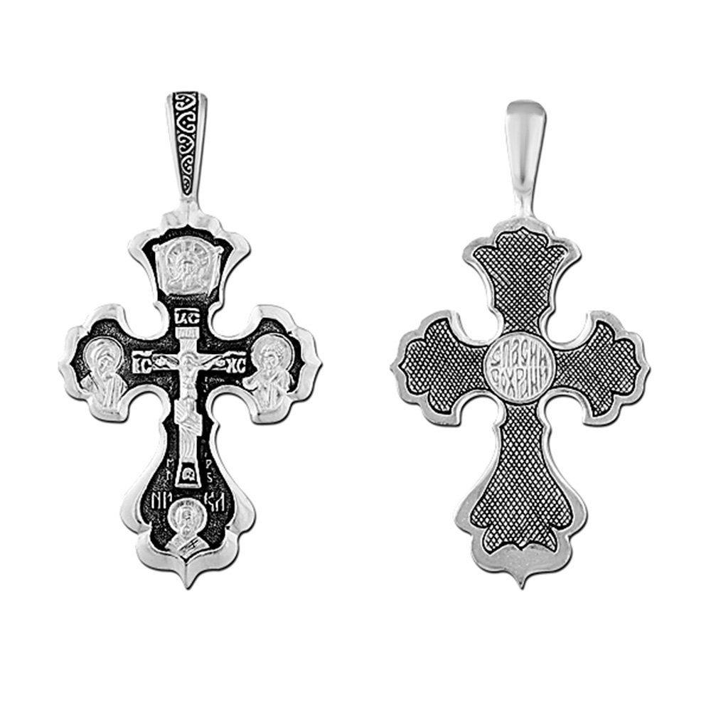 NKlaus 925 sterling silver crucifix cross orhodox pendant russian 4676 baptism