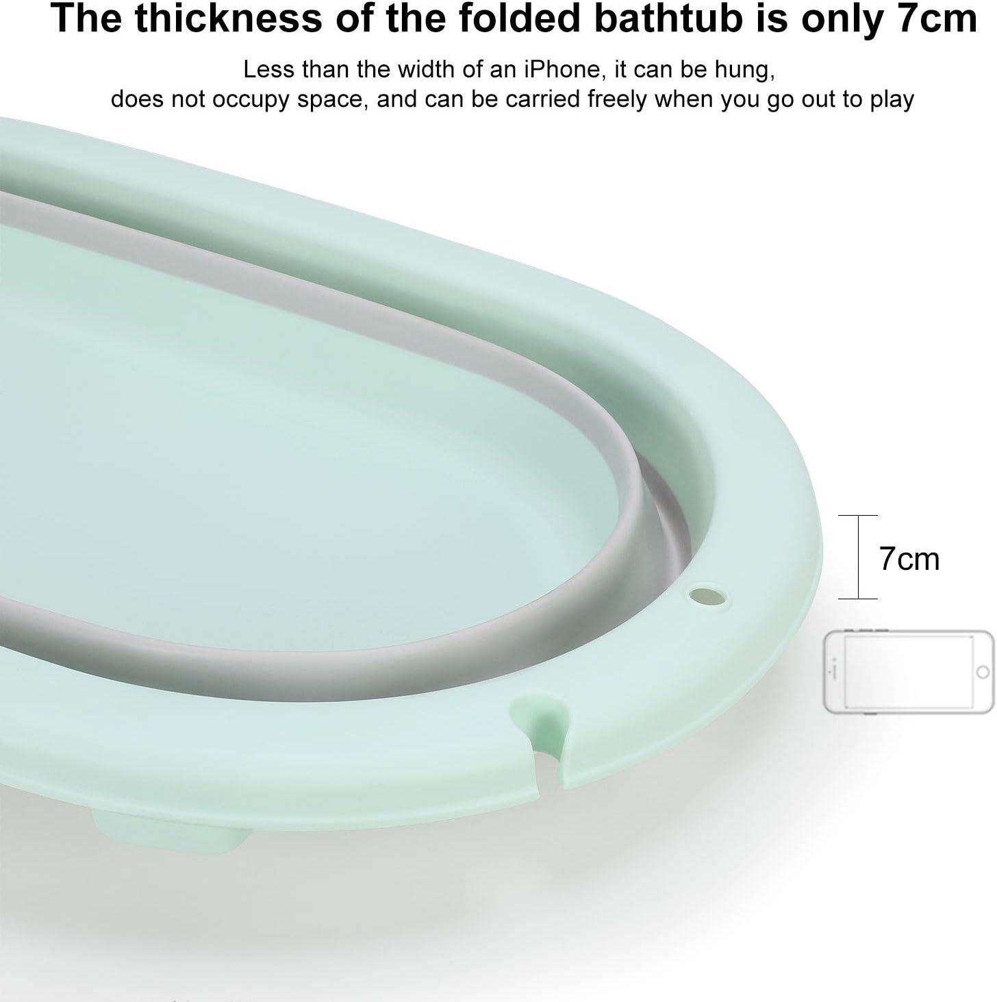0 3 Ans Fascol Baignoire Bebe Pliable Avec 4 Supports Antiderapants Et Bouchon De Vidange Vert Clair Toilette De Bebe Bebe Puericulture Okey Marketing