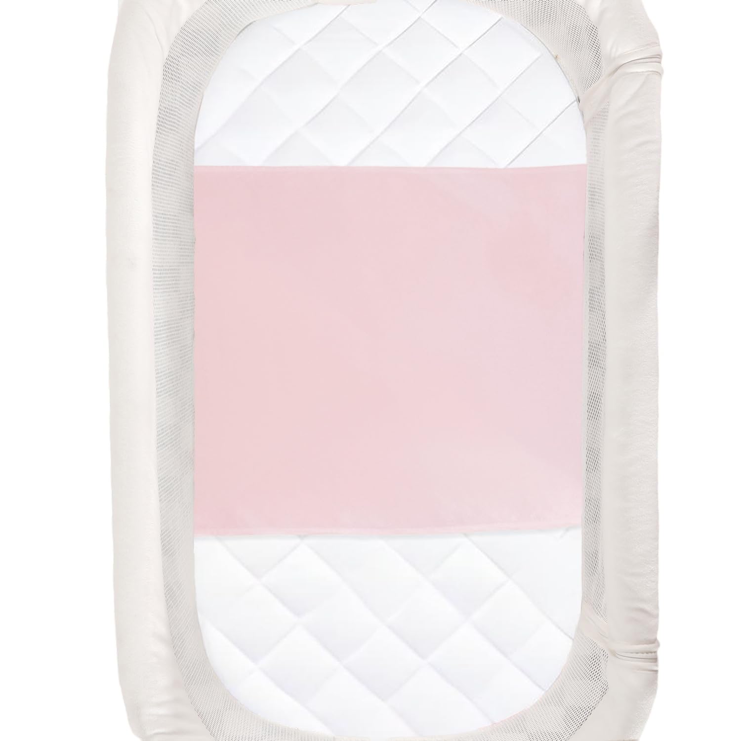 Photo 1 of PROMEED 100% Mulberry Silk Bassinet Sleeve for Baby Bald Spots, Preminium 23 Momme Silk Bassinet Half Sheet for Baby Hair Loss(Pink)