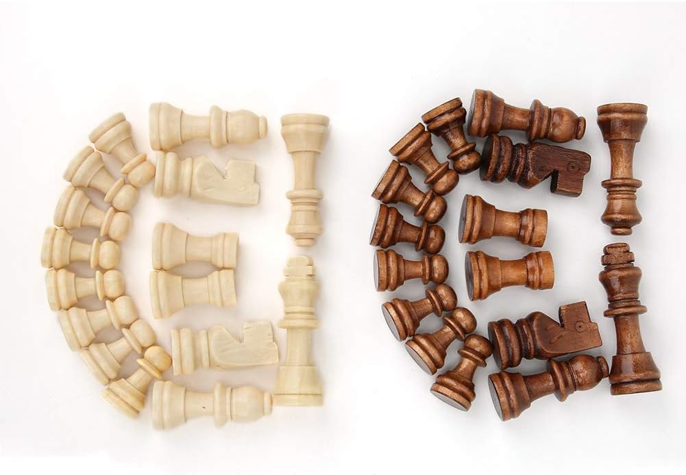 Wooden Chess Pieces, 2.2inch King Figures 32pcs Chess Game Pawns Figurine Pieces for Children and Adults Board Games