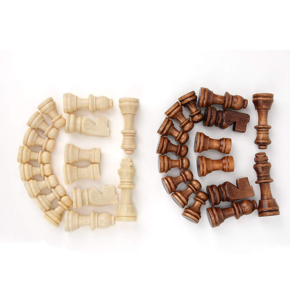 Wooden Chess Pieces, 2.2inch King Figures 32pcs Chess Game Pawns Figurine Pieces for Children and Adults Board Games