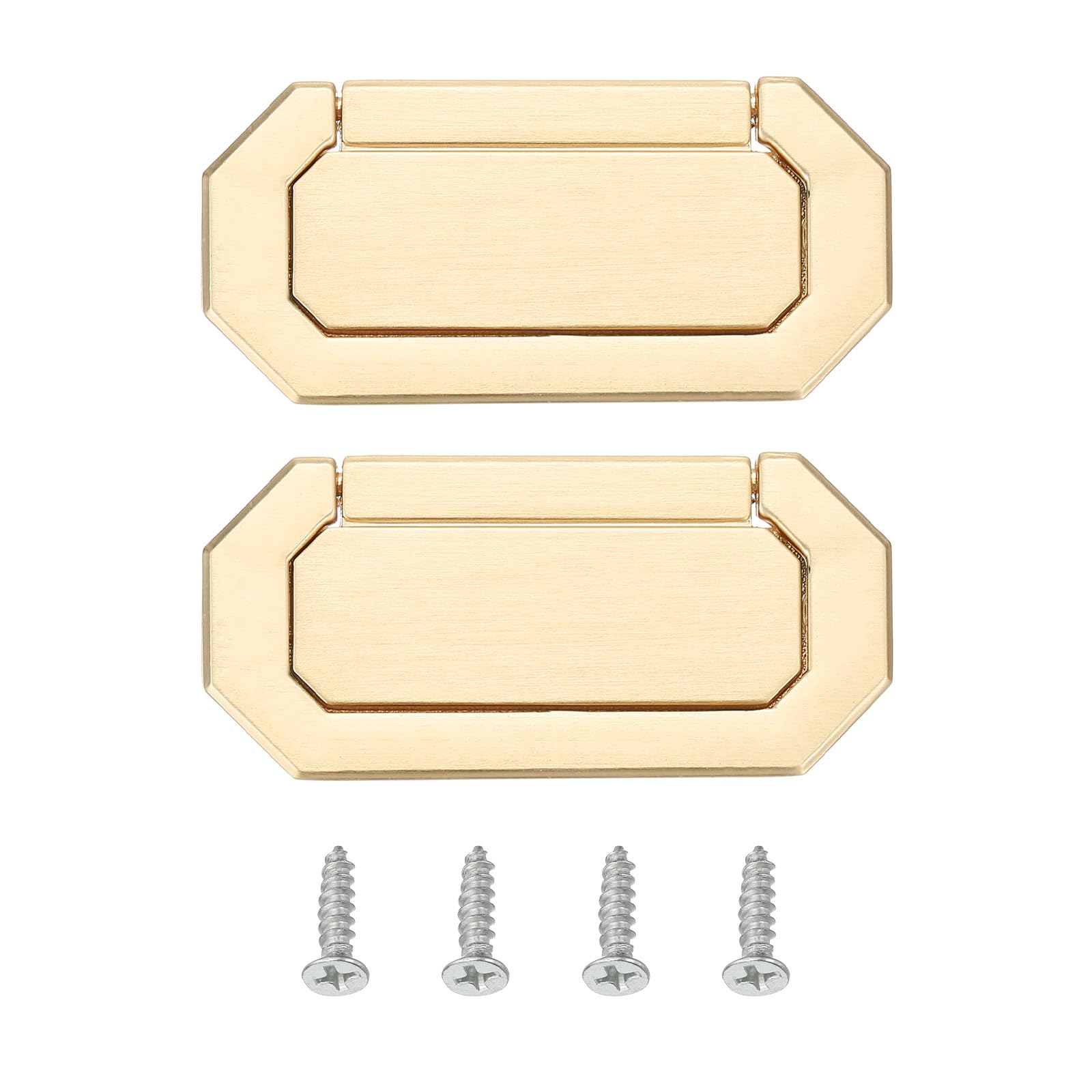 PATIKIL 3" Hidden Closet Handles 2 Pcs Zinc Alloy Concealed Drawer Pulls Hardware with Screws for Kitchen Bedroom Furniture Brushed Copper