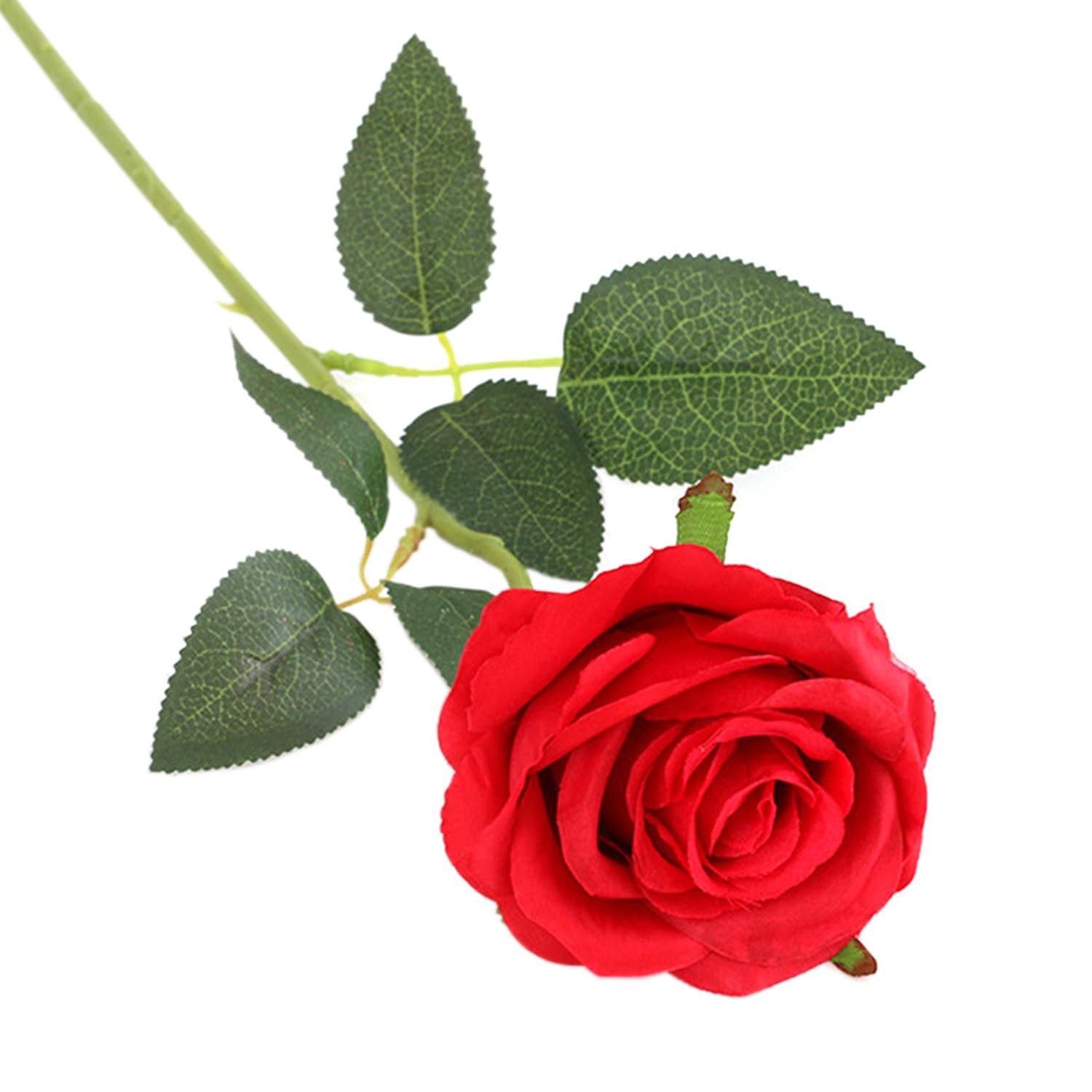 TYGFRT 1 Red Rose, Artificial Rose Flower, Artificial Rose with Stem, Artificial Plant, Desktop Ornament, Wedding Home Office Garden Decoration