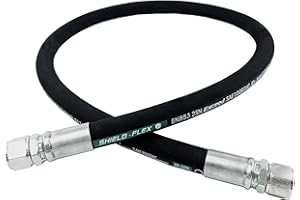 HaiChi 26711-12-12-RW Hydraulic Hose Swivel Assembly 3/4” Hydraulic Hose with Female JIC X Female JIC 48” Long 3118 psi, Blac