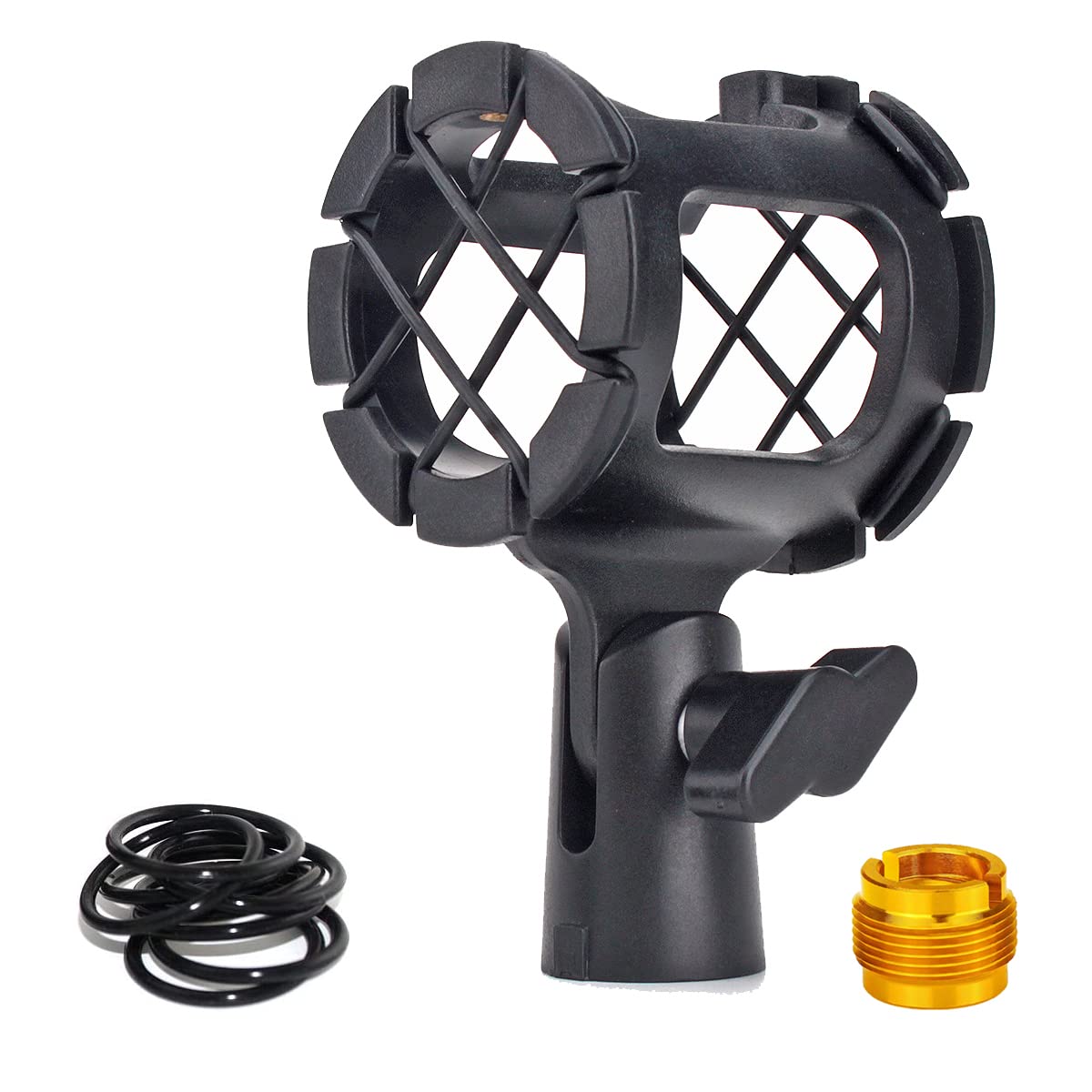 ZRAMO Microphone Clip Mount Small Size Mics Holder Shock Mount with Adapter and 8pc O-ring for D230, ME66, Rode NTG-2,NTG-1, AT-875R