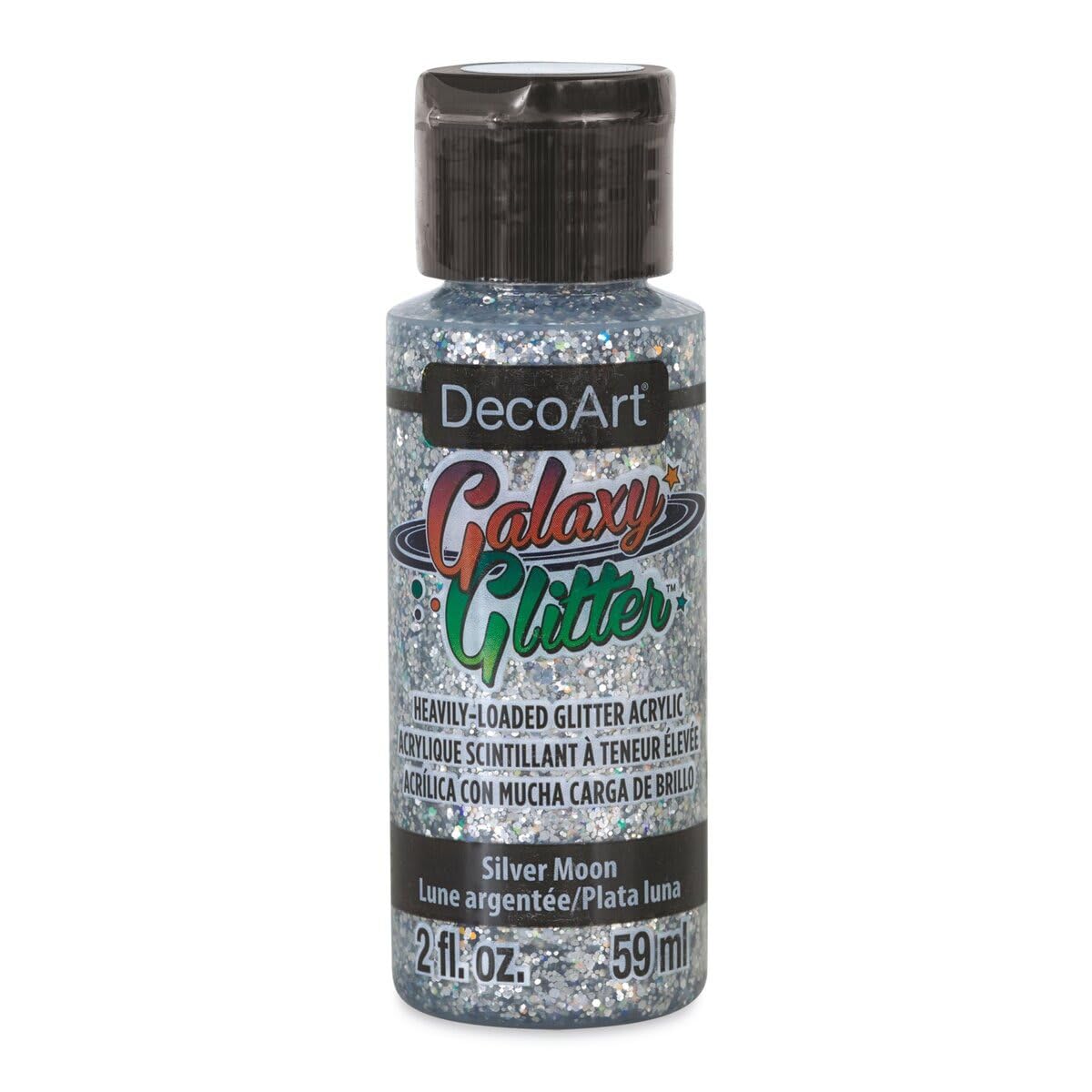 DecoArt Galaxy Glitter Acrylic Paint 59ml (2oz) - Silver Moon