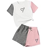 Toddler Kids Girl Clothes Floral Letter Graphic Top + Shorts 2PC Girls Summer Short Set