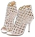Littleboutique Womens Sparkle Crystal Sandals Stiletto Sandals Cutouts Night Club Party Dress High Heels
