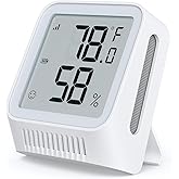 X-Sense Wi-Fi Thermometer Hygrometer with LCD, Base Station not Included | Clear LCD Display for Real-Time Indoor Temperature and Humidity