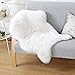 OJIA Shag Area Rug Faux Fur Sheepskin Area Rug, Super Soft Chair Cover Seat Cushion for Couch, Living Room Bedroom Floor - Ivory White, 2ft x 3ft