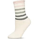 MeMoi Women's Rugby Stripe Cozy Warm Thermal Crew Socks