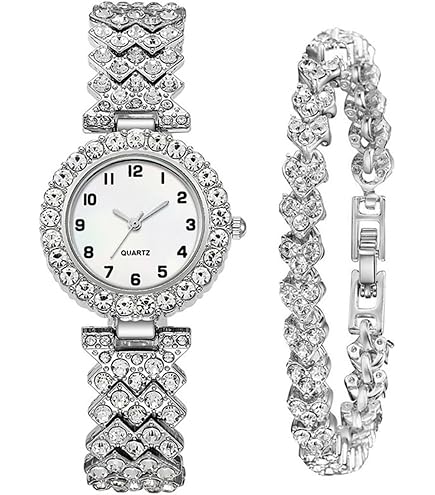Dainty Quartz Wrist Watch and Bracelet Set - Stainless Steel, Crystal Accented, Amazon.com: Armitron Women main image 2