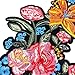 Flower Floral Iron on Patches Large Applique Embroidered Sew on Patches for Clothes Jackets Clothing T-Shirt (1 Pairs)