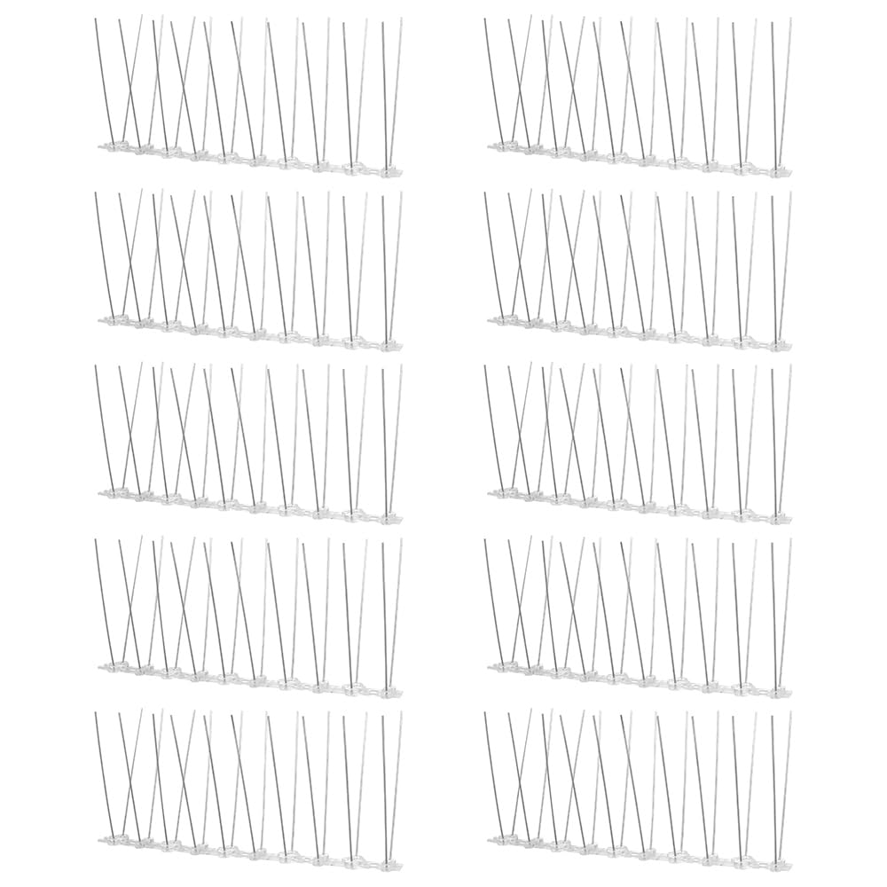 10 Pack of ZONADAH Bird Spikes Pigeon Spikes for Roofs Bird Deterrent Spikes Stainless Steel Pigeon Repellent Bird Deterrent 2.5 Meter Anti Bird Spikes for Balcony Roof Window