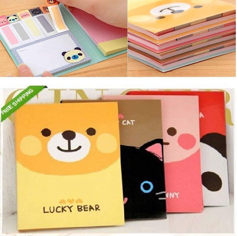 Kawaii Style Sticker Memo, Bookmark Flags and Notepad Set (4 Pack)