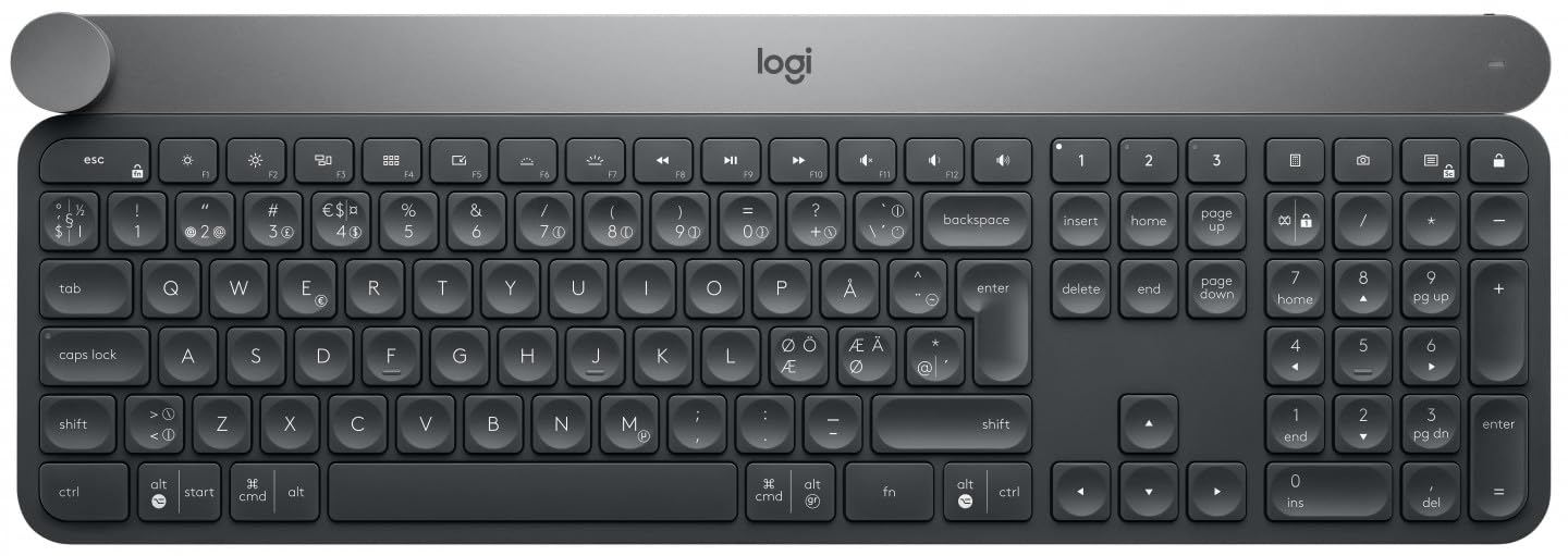 Logitech Craft Advanced keyboard with creative input dial, QWERTY Pan Nordic Layout - Black