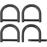 uxcell D-Rings Screw in Shackle, Zinc Alloy Horseshoe U Shape D Ring Buckles for Purse DIY Leather