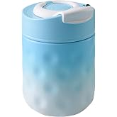 OBALL 14 oz To Go Coffee Cups with Lids (White &amp; Blue Ombre) | coffee tumbler with Strape, Double Wall , Leakproof, Hot 12H Cold 24H, Dishwasher Safe