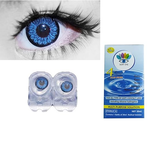 Buy SOFT EYE Dark Blue Monthly Contact Lens With Case And