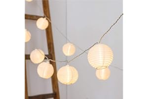Vigdur Lantern String Lights Waterproof Connectable Nylon Hanging Lantern String Lights Plug in White Decorative Lights for Patio Wedding Party Bedroom Indoor Outdoor Use,9.84FT