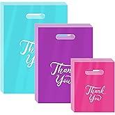 300 Pcs Thank You Bags for Business Small, 3 Sizes Plastic Shopping Bags for Small Business, Thank You Gift Bag Bulk with Handles for Retail Stores Packaging Wholesale Goodie Boutique Clothes Bags