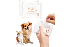 FriPuP Small Pet Wash Pads, Kitten Ear Eye Face Cleaner Wipes for Small Dogs Puppy Tear Stain Remover Wipe, Grooming Kittens Cat Doggie Oral Cleansing Pads, On-The-Go Portable Travel Size 2x50 Count