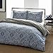 City Scene - Queen Duvet Cover Set, Reversible Cotton Bedding with Matching Shams, Luxurious Bedding Set (Milan Blue, Queen)