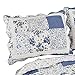 Collections Etc Hadley Floral Patchwork Quilted Pillow Sham, Blue, Sham