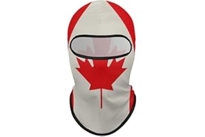 Retro Canada Flag Pattern Balaclava Ski Mask Full Head Cover Sun UV Protection Neck Gaiter Windproof Thermal for Skiing Cycli