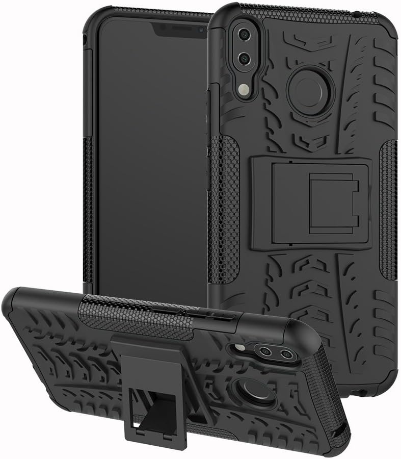 Asus Zenfone 5z Case ZS620KL,Osophter Dual Layer Shock-Absorption Armor Cover Full-Body Protective Case with Kickstand for Asus Zenfone 5z ZS620KL (Black)