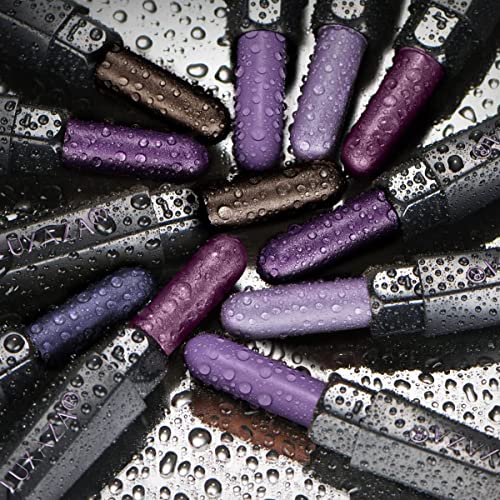 LUXAZA 6 PCS Purple Metallic Eyeshadow Stick Set, Light to Dark Cream Eye Shadow Pencil Crayon Brightener Highlighter Makeup Stick Kit, Hypoallergenic Waterproof Shimmer Eyeliner Make Up