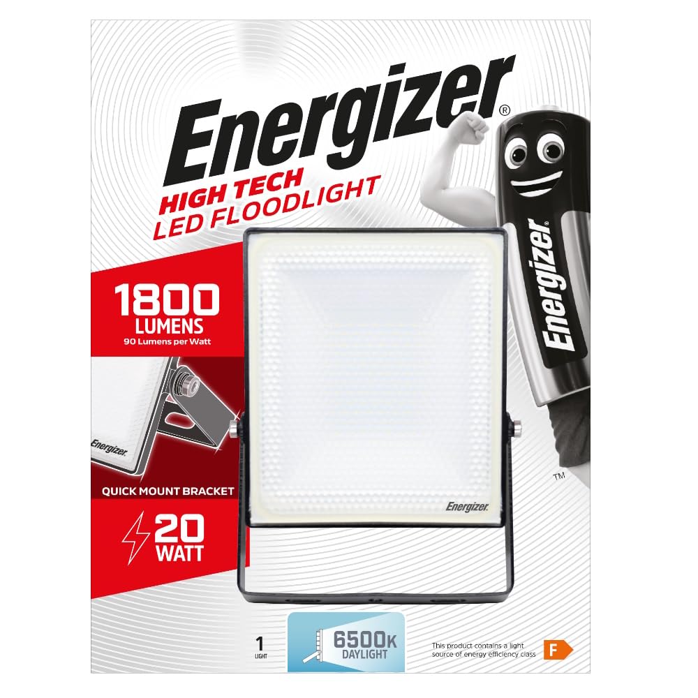 Energizer LED Floodlight, 20 W, Black