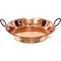 Paella Pan 13” Cazuela De Cobre 100% Pure Hammered Handmade Copper Classic Traditional Spain Cazo Cazuela Para Seafood