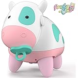 Toddler Interactive Pets Toy, X TOYZ Learning Educational Interactive Pets for Kids, Lucky Cow Robot Toy with Light & Music,