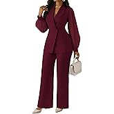 Kafiloe Women's Suits 2 Piece Set Dressy Long Sleeve Blazer Pants Suits Work Office Business Casual Outfits