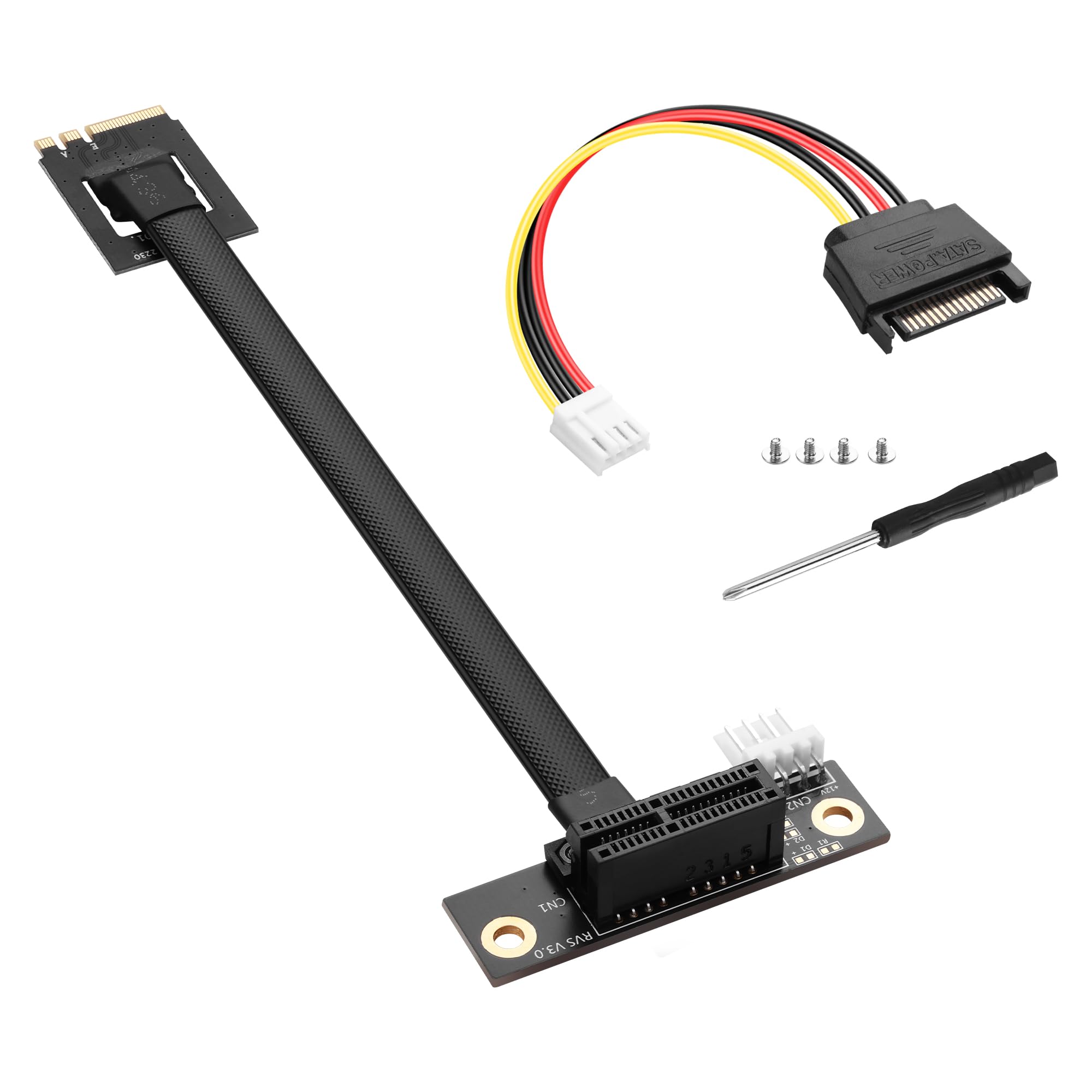Photo 1 of SinLoon M.2 NGFF Key A+E to PCIe X1 Extender Cable M.2 to PCI-E 1X Female Riser Cable for M2 2230