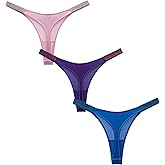 4UFIT Womens Sexy Rhinestone Thongs Low Waist High Cut Bikini Underwear Hipster T Back Panties