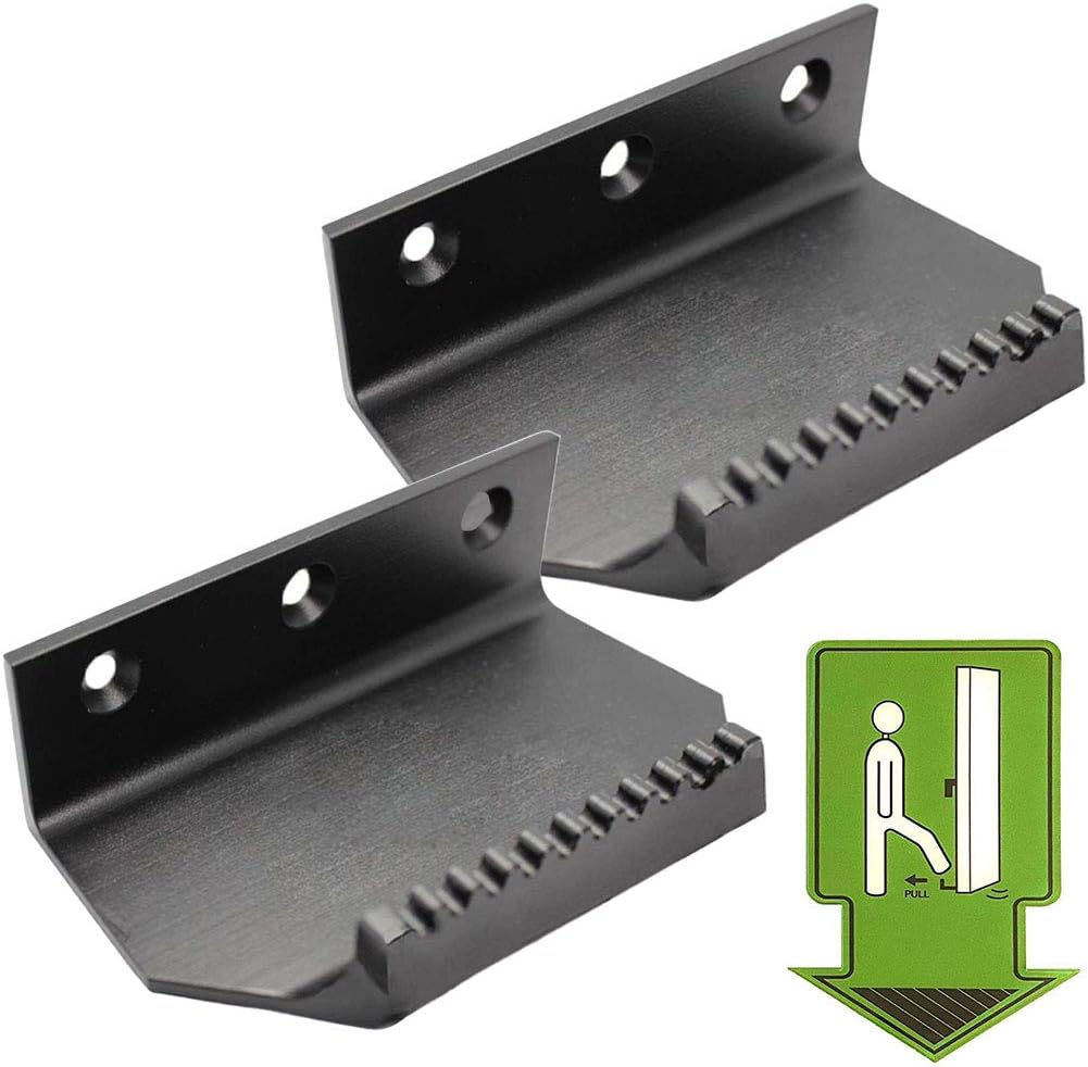 No Touch Foot Door Opener - Hands-Free Foot Operated Door Opener for Bathroom, Office Door (Black, 2PCs)