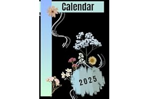 2025 Calendar with lined pages A5 - Paperback - Black & Flowers Edition - BeLu´s Designs