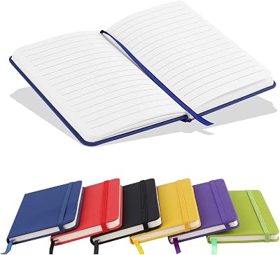 Lefute A6 Notebooks Pocket Note Pad Hardback 160 Pages Blue PU Leather Cover