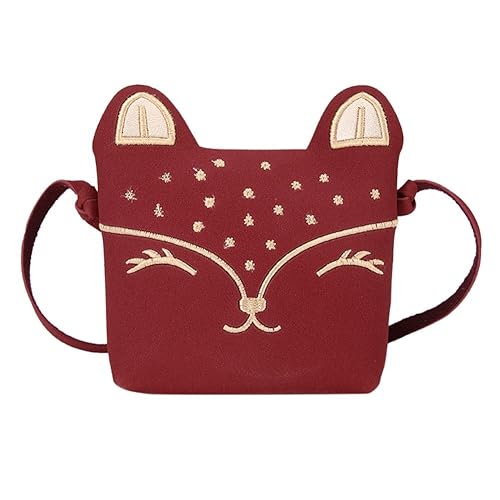 BEBIG Messenger Bag,Cute Fox Kids Leather Mini Shoulder Handbags Girl Flap Coin Messenger Purse
