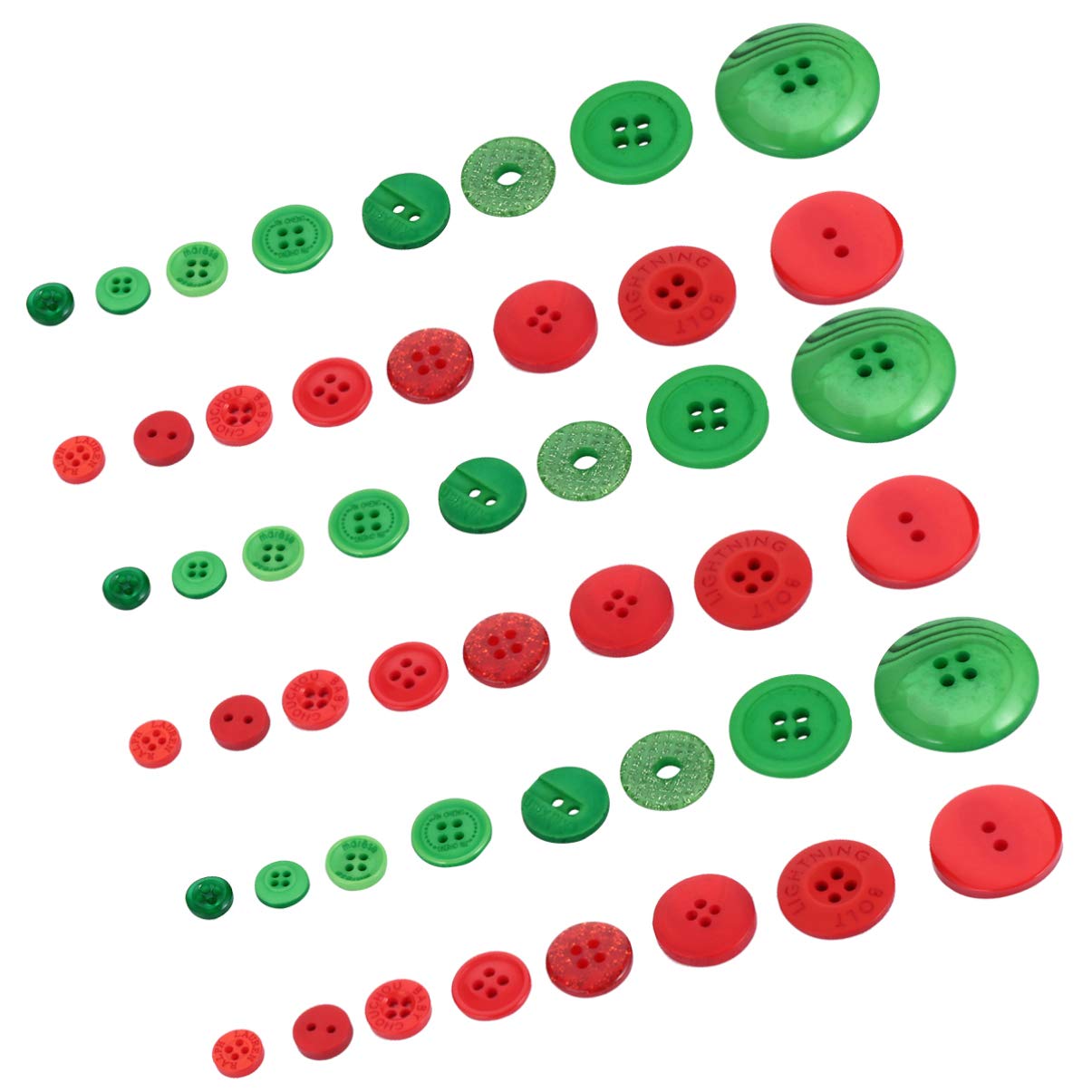 Artibetter 1320pcs Red and Green Christmas Craft Buttons Sewing Buttons for DIY Sewing Crafting Accessories Holiday Xmas Embellishment