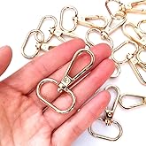 YIXI-SBest 15 Pcs 1" Inside Diameter Oval Ring Lobster Clasp Claw Swivel for Strap Push Gate Lobster Clasps Hooks Swivel Snap Fashion Clips (Gold, 1 inch)