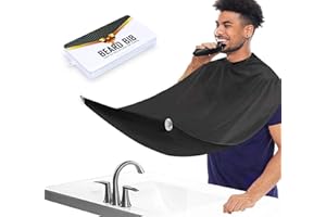 Numhosai Beard Bib Beard Apron - Men's Beard Hair Catcher for Shaving Trimming, Waterproof Non-Stick Beard Cape Grooming Cloth with 3 Suction Cups, One Size Fits All, Christmas Gifts for Men